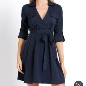 Navy Wrap Dress - perfect condition. NWOT